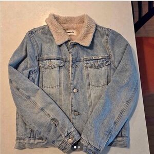 Rolla's Light Blue Denim Jacket with Sherpa Lining